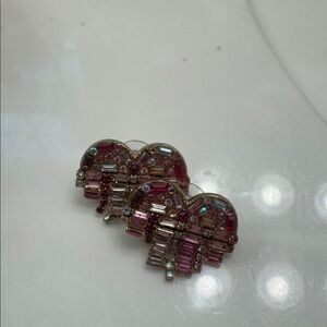 Sugarfix- Pink and Gold Beaded heart Earrings